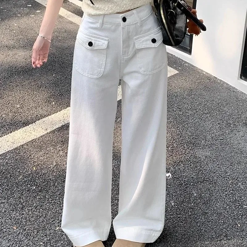 Women's Weekend Home Outdoor Casual Simple Style Solid Color Full Length Pocket Casual Pants