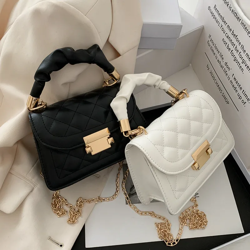 Popular All-Matching Ins Women's Bag 2022 Popular New Trendy Fashion Chain Crossbody Internet Celebrity Hand-Carrying Small Square Bag