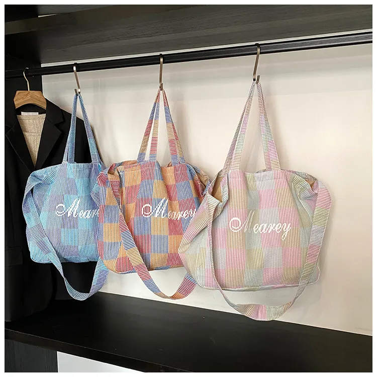 Large Capacity Plaid Crossbody Bag Women's 2025 New Fashion Ins New Style Commuter Student Class Shoulder Tote Bag