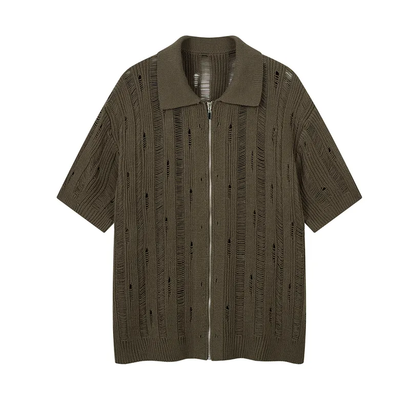 Adults Men's  Short Sleeve Men's Polo Shirts American Retro Solid Color