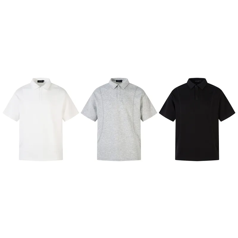 Adults Men's  Short Sleeve Men's Polo Shirts American Retro Solid Color