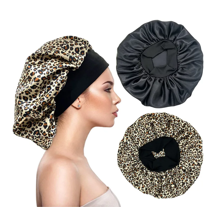 Hot Sale Printed Wide-brimmed Nightcap Hair Condiment Hat Leopard Print Sal Hair Loss Elastic Chemotherapy Cap Round Hat