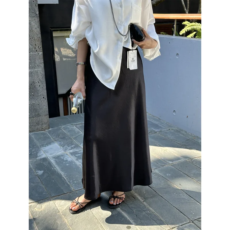 2025 Spring And Summer Royal Sister Style Solid Color Printing Others Maxi Long Dress Skirts