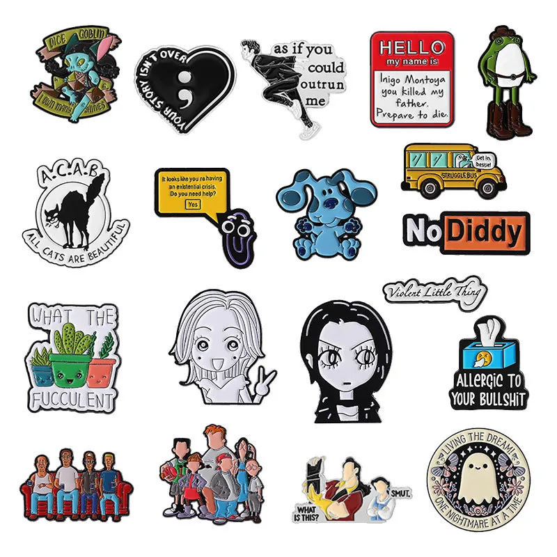 Creative Badge Suit Series English Pin Accessories All-match Personality Combination Multi-style Metal Brooch