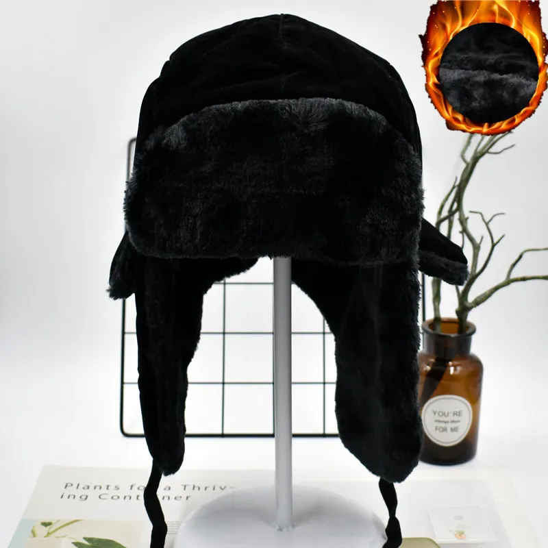 Lei Feng Hat Men's Winter Velvet Thick Cotton Hat Women's Cycling Ear Protectors Warm Northeast Train Head Hat Foreign Trade