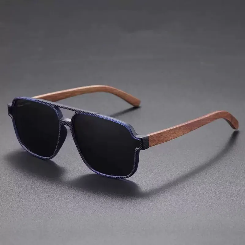 New Men's  Polarized Personalized Handmade Imitation Bamboo Wood Fashionable And Versatile Anti-Uv Ultra-Light Sunglasses Wholesale