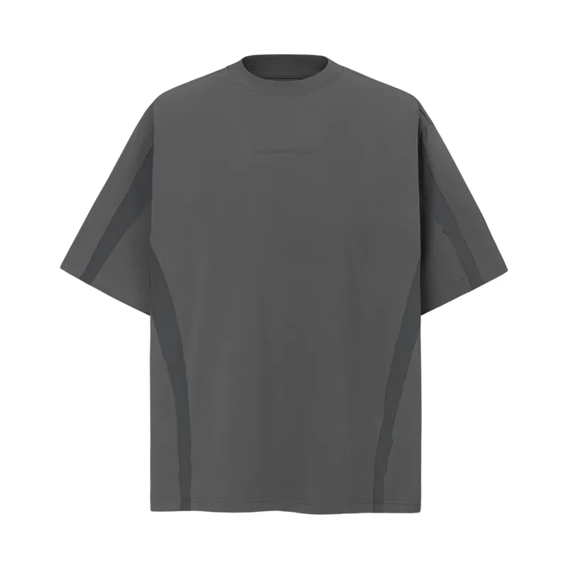 Jiayiku Men's  Summer American Retro Trendy Brand Washed Tee T-shirt Motorcycle Stitching Short-sleeved T-shirt For Men