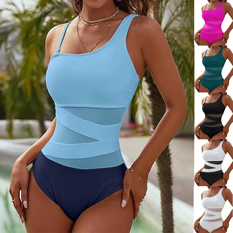 New Style Swimsuit Female Sexy Beautiful Back Printed Bikini Blouse Two-Piece Set Foreign Trade Bikini