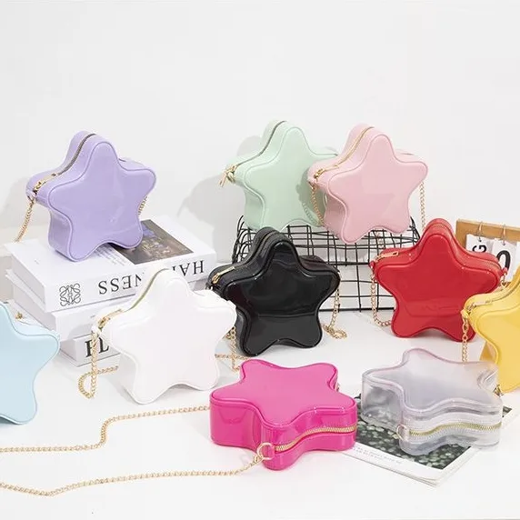 Spring And Summer New Jelly Bag Five-pointed Star Mini Bag Women's Crossbody Shoulder Chain Bag Lipstick Bag Large
