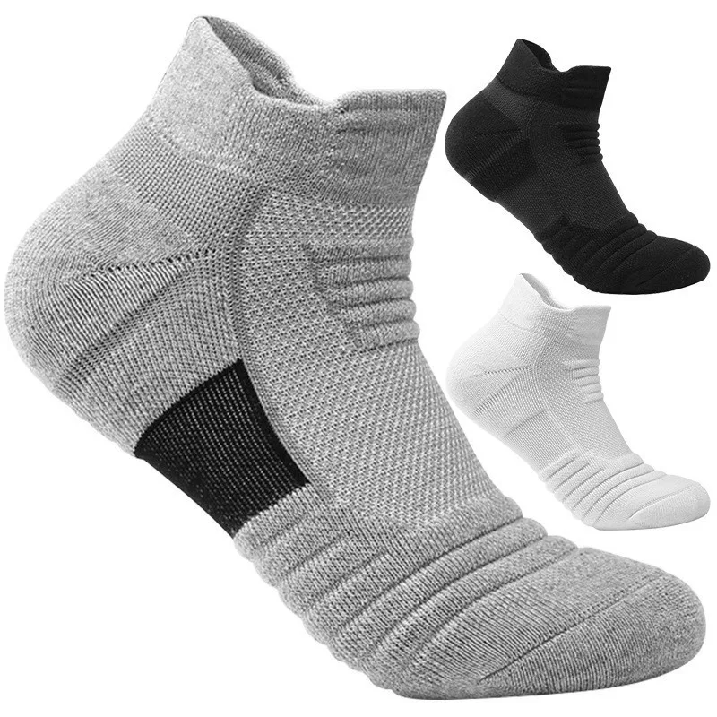 Men's Sports Socks Summer Professional Basketball Socks Outdoor Towel Socks Running Non-slip Short Socks Elite Socks