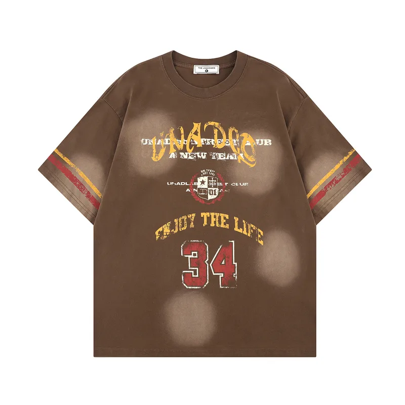 Jiayi Library Men's  Summer New Arrival Campus Style American Jersey Short-Sleeved Sweatshirt Heavy Washed T-Shirt For Men