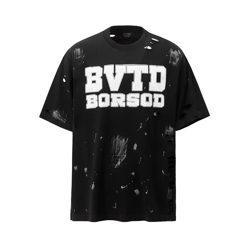 Jiayiku Men's  Summer New West Coast American Hip Hop Brand Tee Graffiti Print Short-sleeved T-shirt For Men