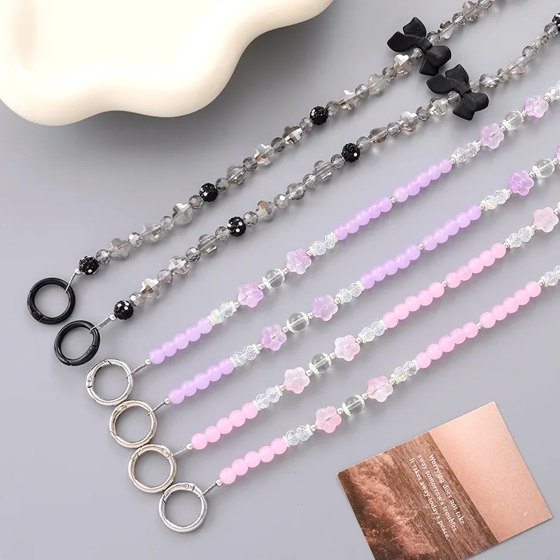 1 Piece Elegant Lady Flower Beaded Beaded Mobile Phone Chain