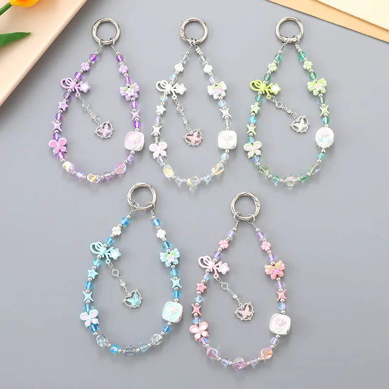 1 Piece Elegant Lady Star Butterfly Beaded Beaded Bag Pendant Mobile Phone Chain Keychain