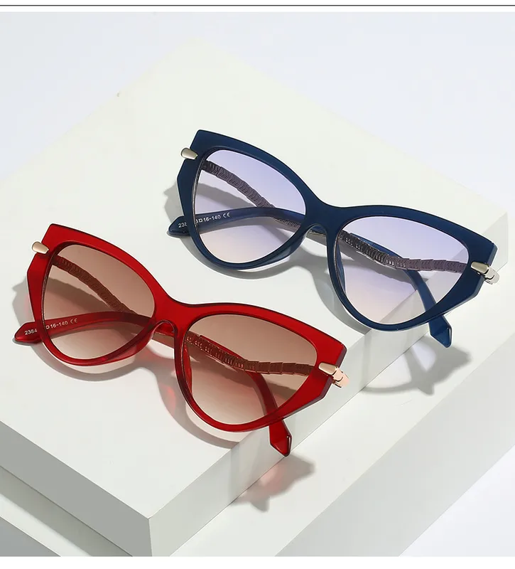 Streetwear Geometric PC UV400 Protection Cat Eye Full Frame Glasses