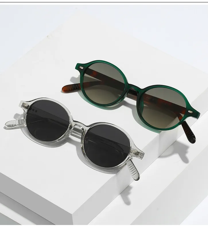 Elegant Streetwear Color Block PC UV400 Protection Oval Frame Full Frame Glasses