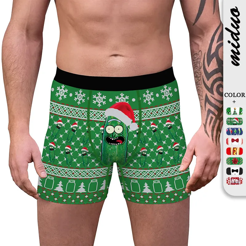 A Generation Of Bow Tie Christmas Digital Printing Men's Stretch Comfortable Breathable Underwear Gift Popular Boxers