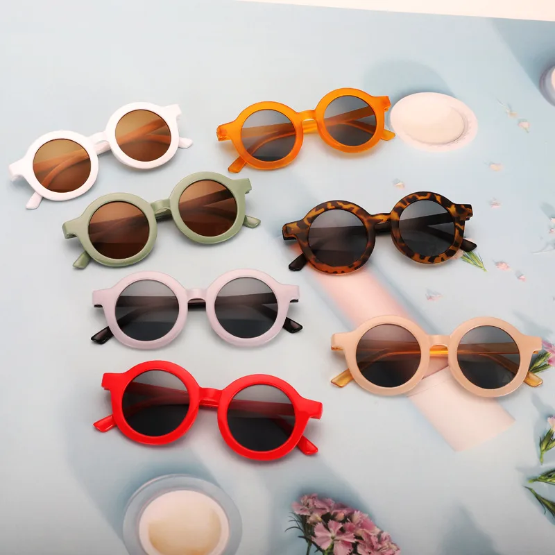 New Retro Round Frame Children's Sunglasses Anti-Blue Ultraviolet Trendy Men's Sunglasses Danish Frosted Multicolor Glasses