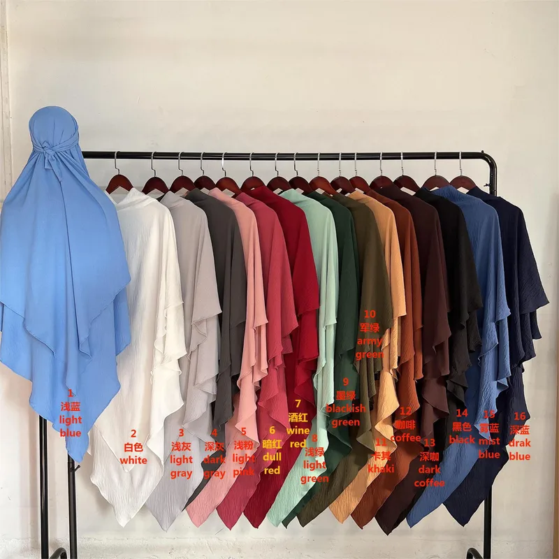 Solid Color Middle East Dubai Turkey Solid Color Double Layer High Elastic Wrinkle Turban Scarf