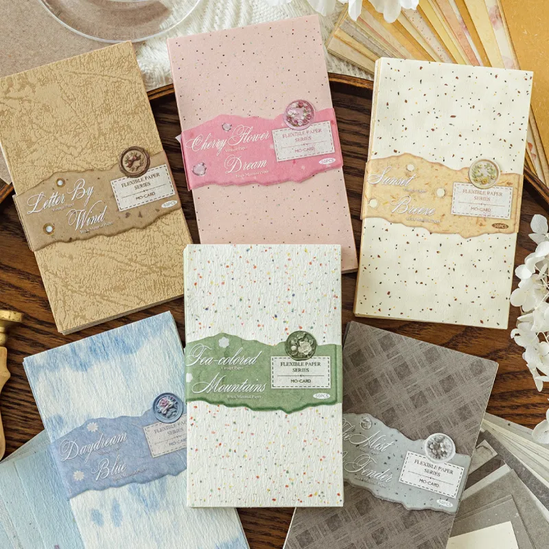 Retro Color Paper Creative DIY Decorative Material Office Supplies Scrapbooking Album Base Paper Special Paper 6 Styles 50 Sheets/Package