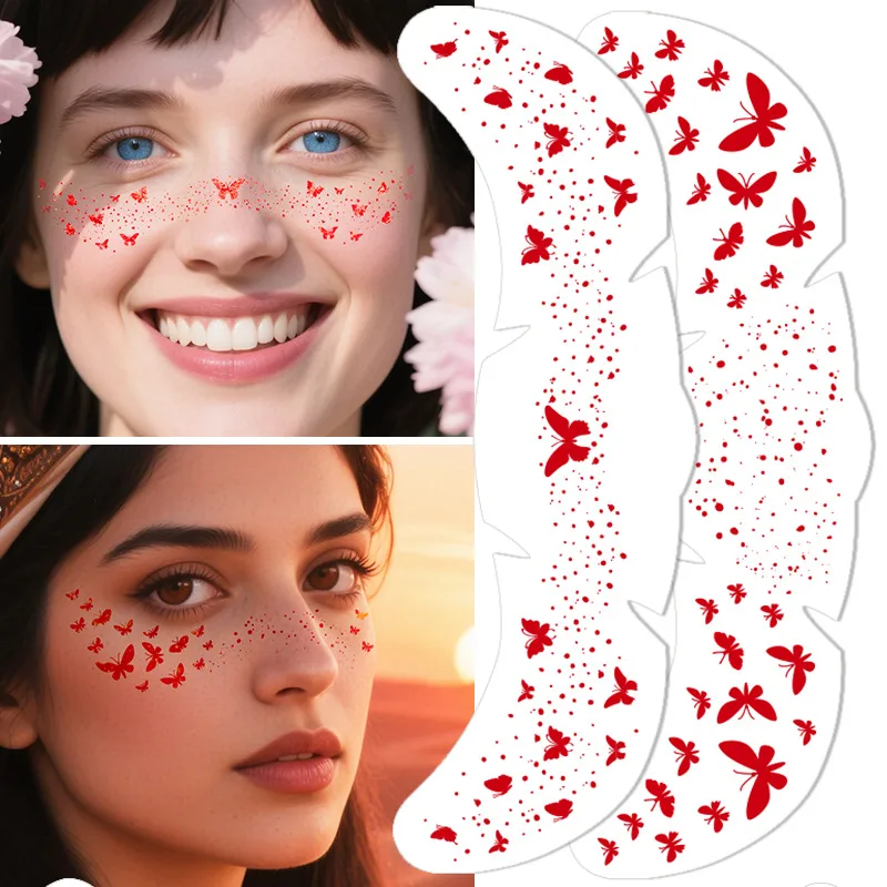 New Arrival Freckles Tattoo Sticker Red XINGX Butterfly Party Gathering Festival Event Makeup Face Pasters Tattoo