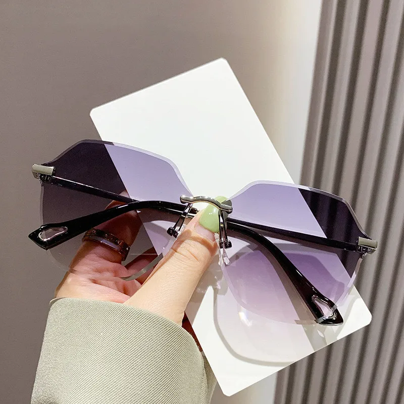 New  Fashion Gradient Frameless Sunglasses For Women, Street Style Sunglasses For Men, Personalized Ins Style Sun Protection Glasses