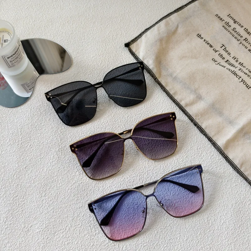 Exaggerated Street Solid Color UV400 Protection Resin Square Quadrilateral Full Frame Glasses