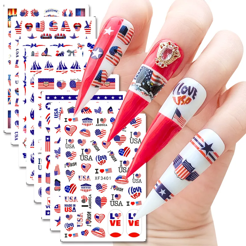 Independence Day Series  Supply Manicure Stickers Nail Stickers 8 Set Manicure Accessories