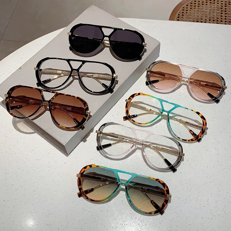 Simple Style Streetwear Geometric PC UV400 Protection Oval Frame Full Frame Glasses