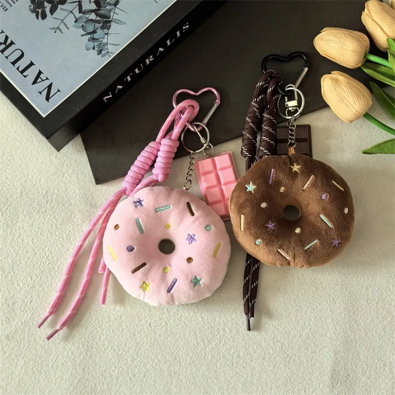 Internet Celebrity Cartoon Plush Keychain Cute Bread School Bag Pendant Doll Trinket Key Chain Gift Wholesale