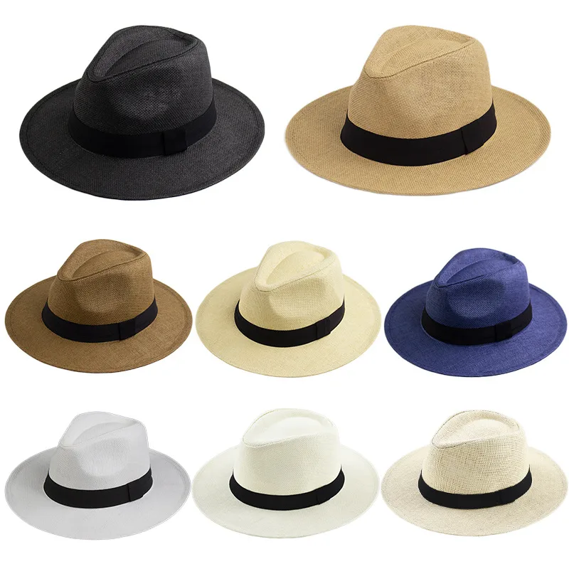 Summer Big Rim Hat Men's Sun Hat Sunshade Hat Beach Hat Cold Hat Encrypted Straw Hat Sunscreen  Hair