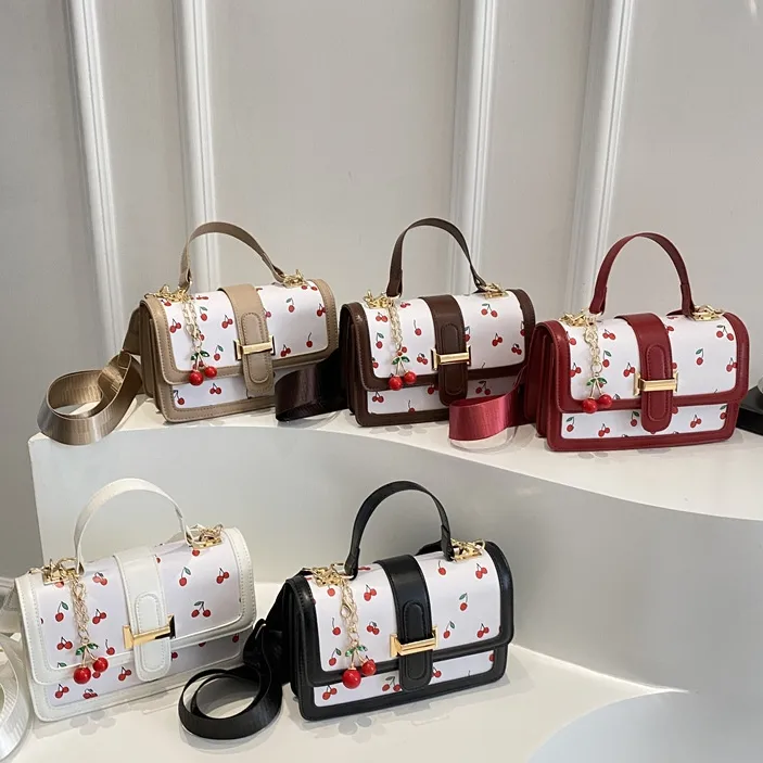 Printed Texture Fashionable Summer Large-Capacity Color Matching New Trendy Style Crossbody Handheld Women's Small Square Bag