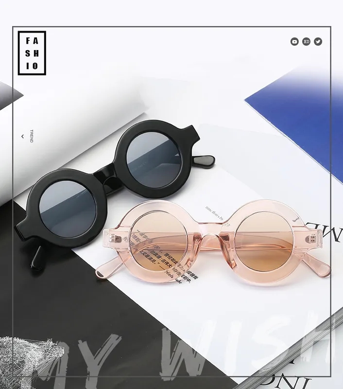 Sunglasses Batch Large Frame Round Sunglasses Women's  Trendy Light Color Sunglasses Fashion Personality Internet Celebrated Glasses Street Shot