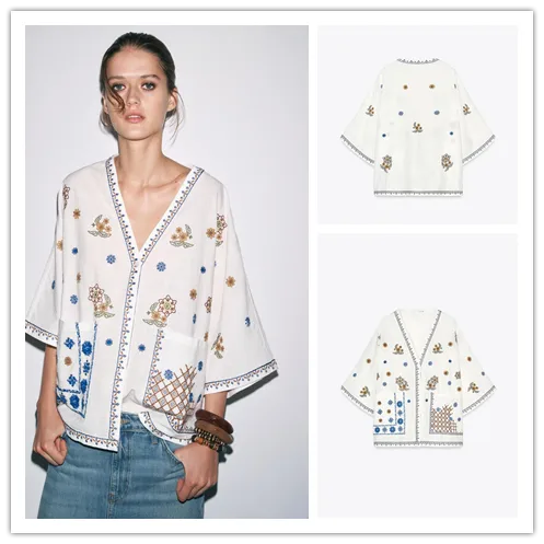 Women's Blouse Long Sleeve Blouses Elegant Streetwear Embroidery