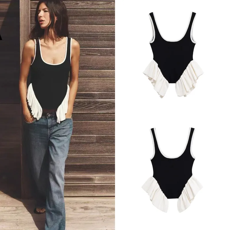 Women's Vest Tank Tops Streetwear Color Block