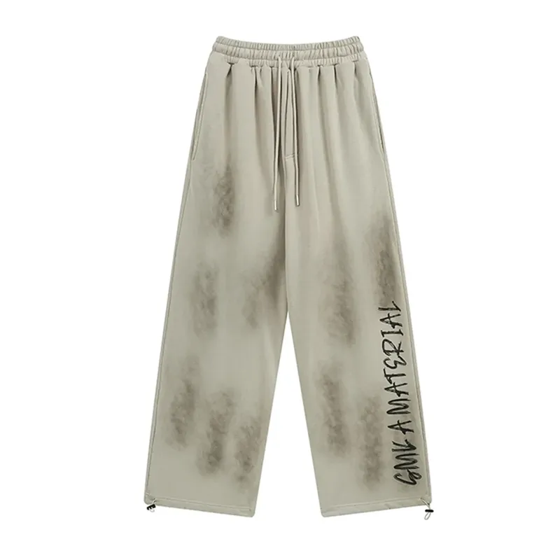 Jiayiku Men's  Autumn New American Retro Dirty Dye Washed Pants Hip-hop Hip-hop Sports Casual Pants