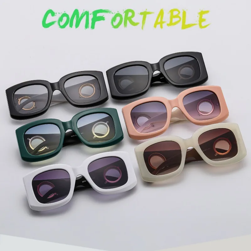 Large Frame  Men's And Women's All-match Fashion Sunglasses 9579 Ring Diamond  Sunglasses