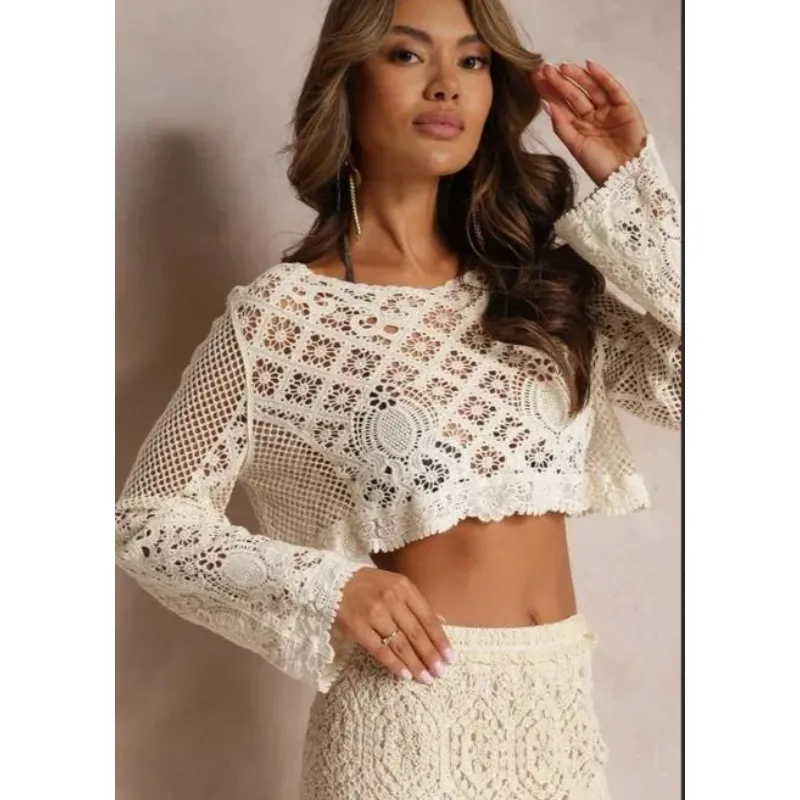 Women's Casual Solid Color Hollow Out Knitwear