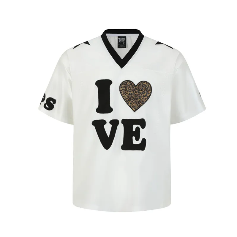 Jiayiku  Summer Short-Sleeved Leopard Print American Jersey Loose Hiphop Quick-Drying Mesh Sports T-Shirt For Men And Women