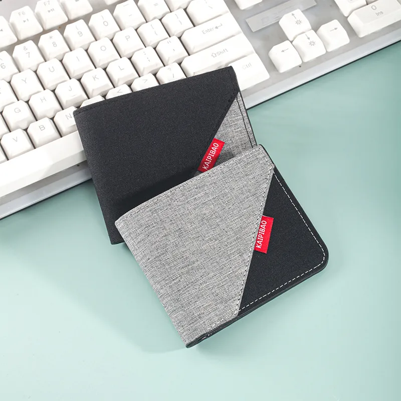 Men's Short Canvas Wallet Men's Small Wallet Men's Wallet Men's Ultra-thin Wallet Card Bag Wholesale