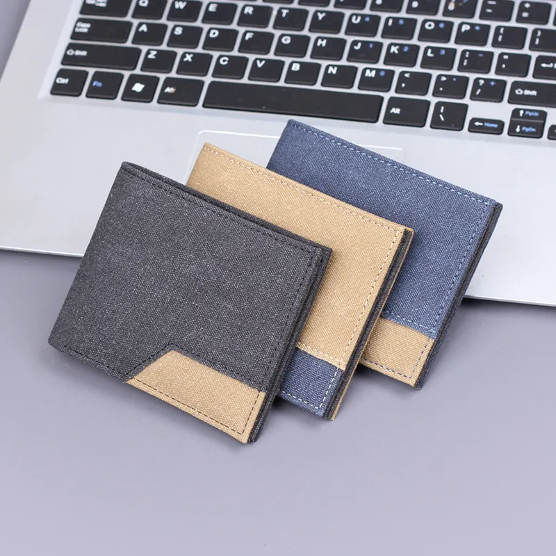Canvas Men's Short Wallet Denim Men's Wallet Men's 20% Discount 9 Card Holder Men's Wallet Multi Card Holder New