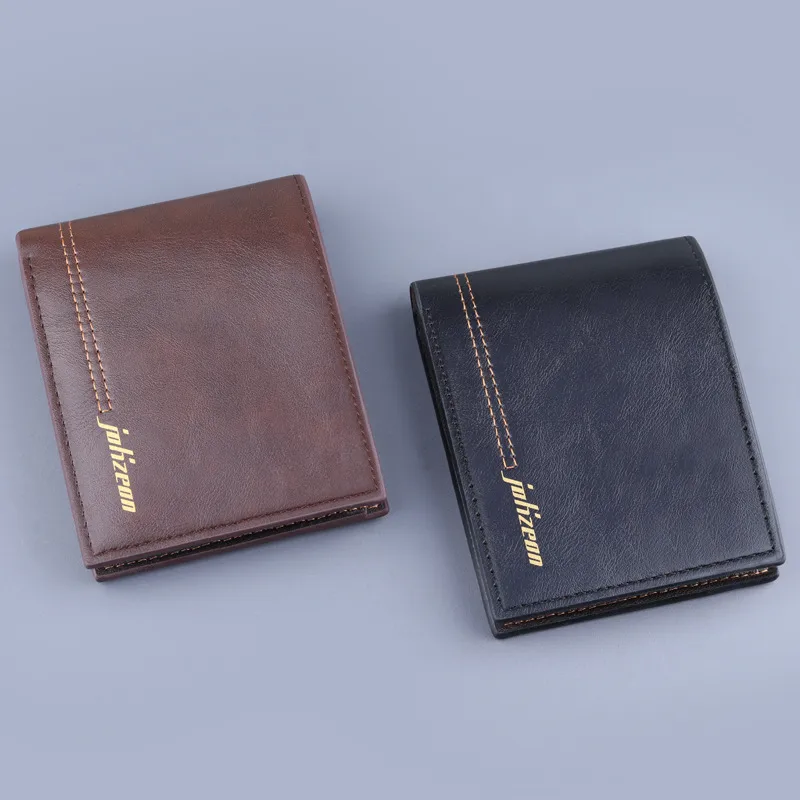 New Short Wallet Men's Card Holder Integrated Men's Wallet Business Short Wallet Men's Wallet With Zipper Factory Wholesale