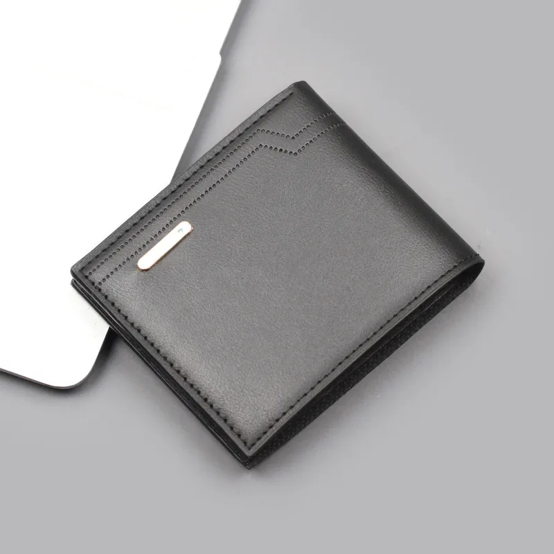 Men's Short Wallet Men's Card Holder One Men's Wallet Horizontal Dollar Bag Ultra-thin Soft Leather New Wallet