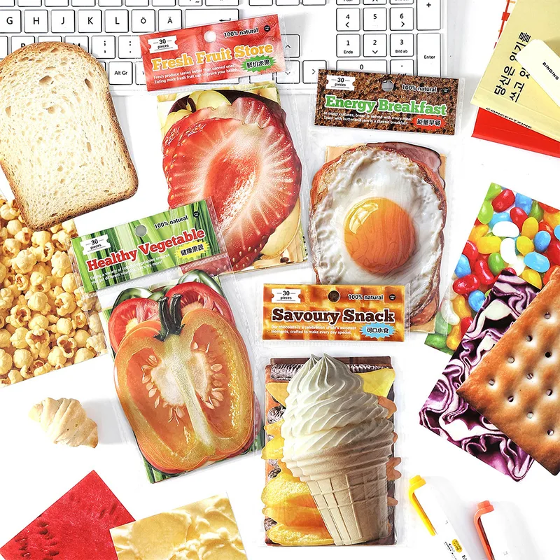 Infeel.Me Writing Paper Material Pack Food Diary Series Food Theme Handbook Base Message Note Paper