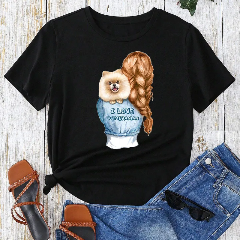 Women's T-shirt Short Sleeve T-Shirts Classic Style Streetwear Human Animal