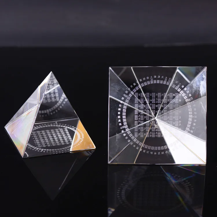 Crystal Pyramid Polyhedron Egyptian Feng Shui Craft Ornaments Bank Finance Commemorative Gifts