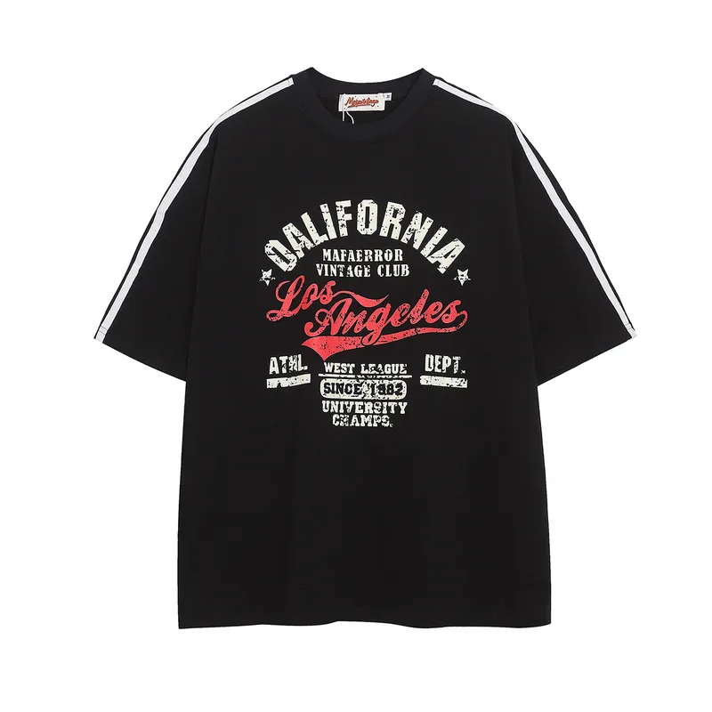Jiayiku Men's  Summer New American Retro Fashion Brand Couple Sports T-shirt Loose Cotton Short-sleeved Men