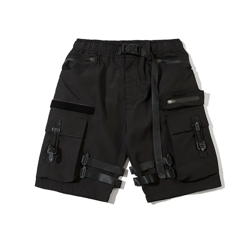 Jiayiku Men's  Dark  Functional Fashion Brand Multi-Pocket Pants Heavy Duty Tactical Tooling Shorts