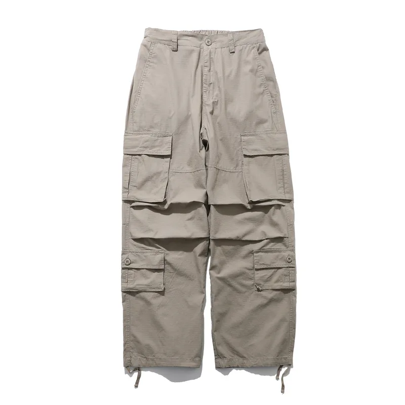 Jiayi Library Men's  Summer Ami Kaji New Style Vintage Washed Overalls Men's Loose Wide-leg Long Pants