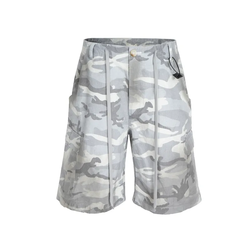 Jiayiku Men's  Summer Waste Soil Style  High Street Vibe Camouflage Work Shorts Men's Outdoor Pants